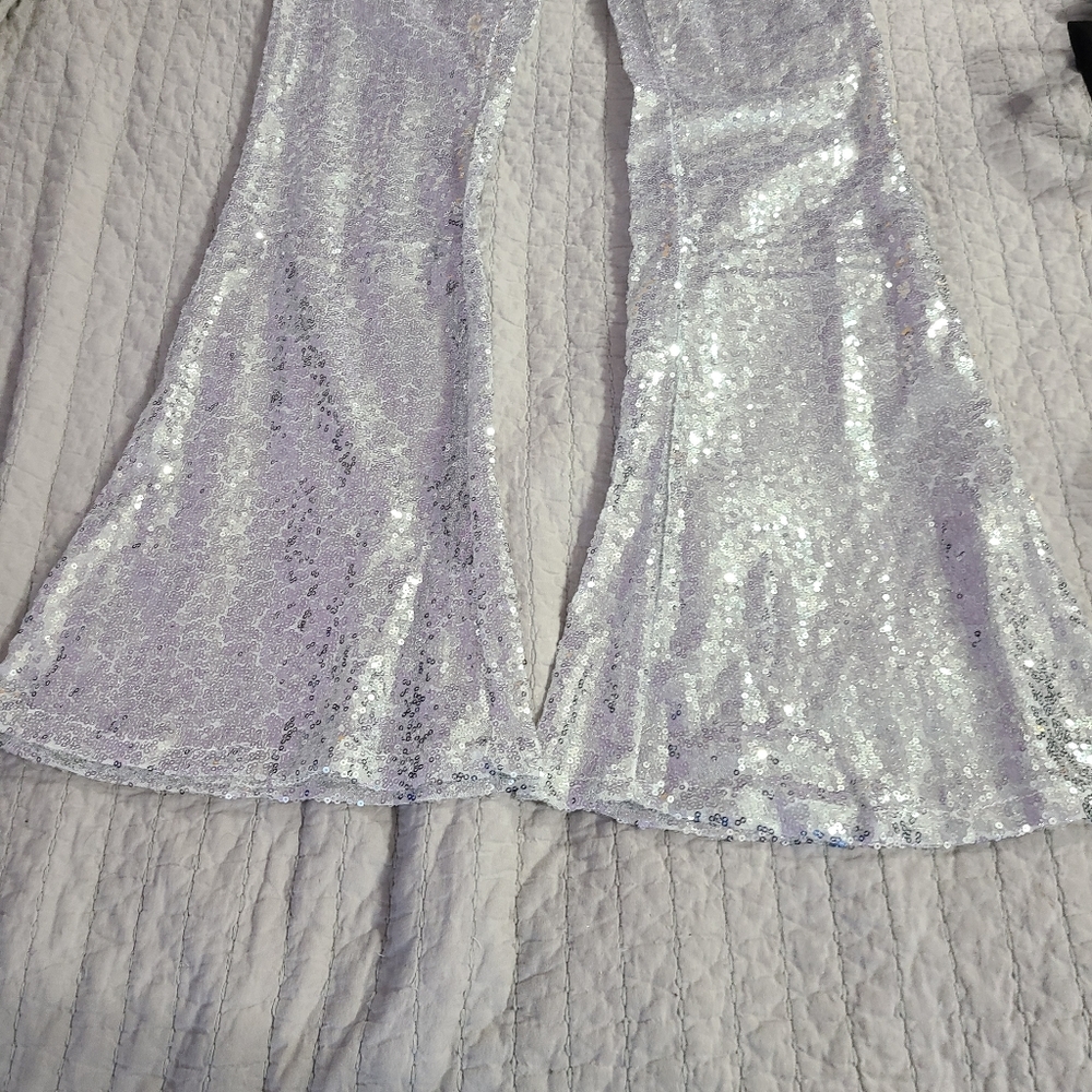 Sequins bell bottom pants